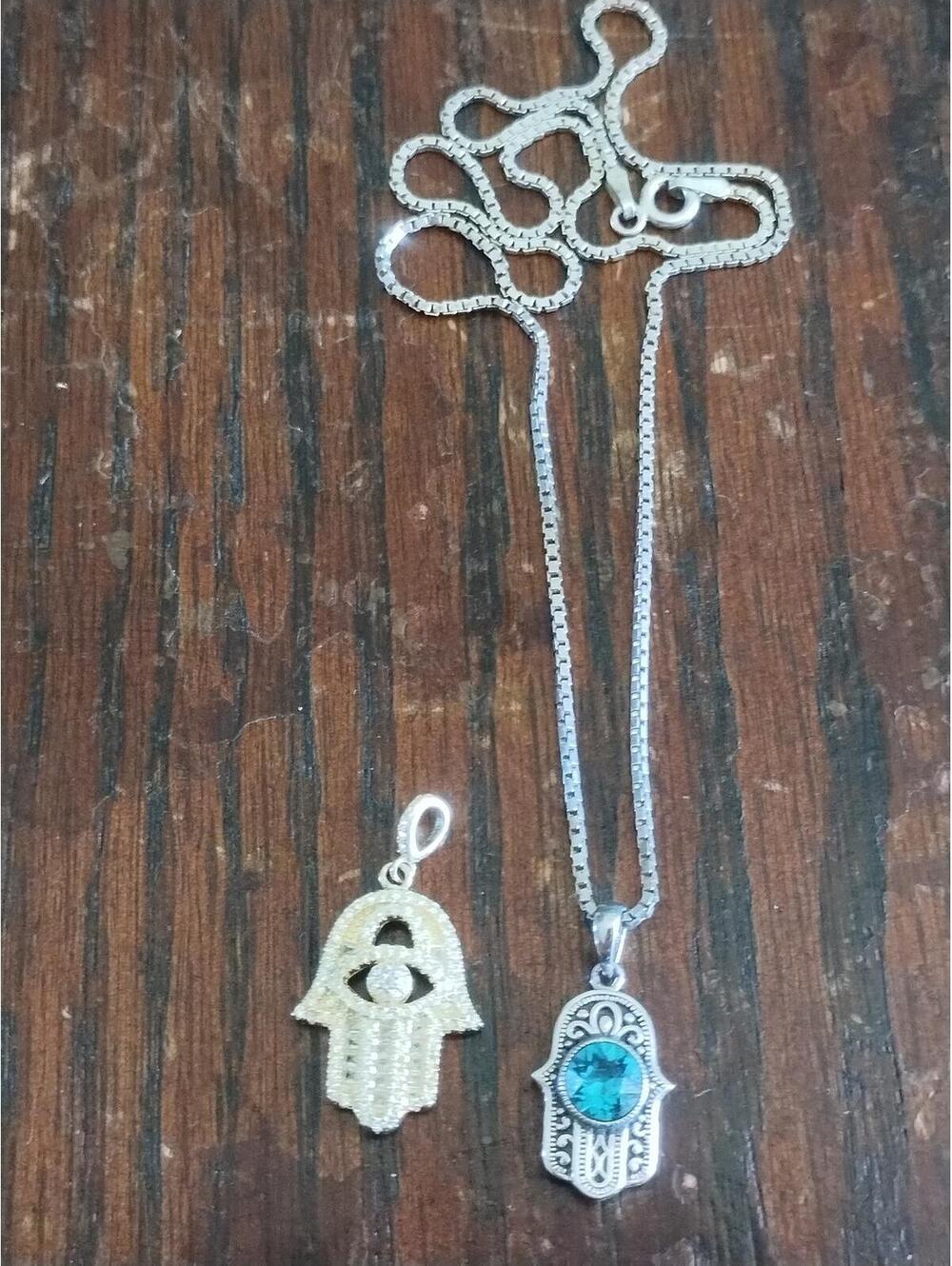 925 sterling silver Hamsa necklace‎ and pendant